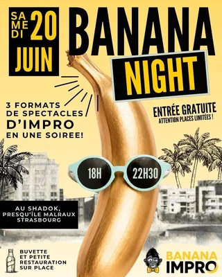 Affiche de Banana Night 2026 - Edition solidaire Maison Citoyenne de Strasbourg