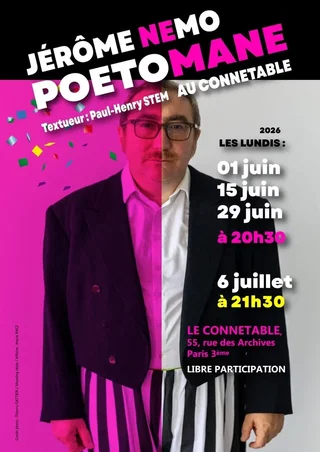 Affiche de Jérôme Némo dans Poétomane