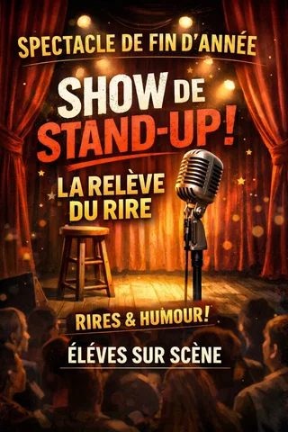 Affiche de La relève du rire - Show de stand-up ! Spectacle de fin d'année
