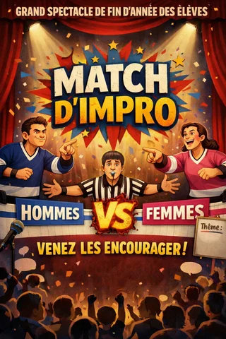 Affiche de Match d’impro adultes - Hommes vs Femmes